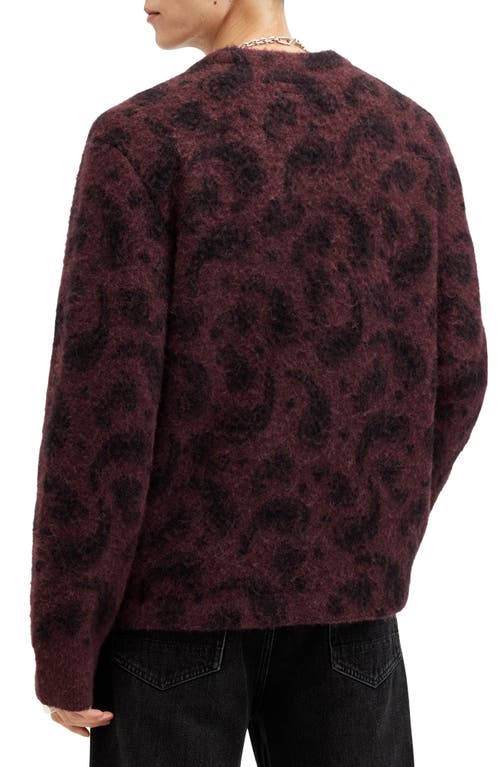 Shop Allsaints Bancat Paisley Alpaca & Wool Blend Cardigan In Winehouse Red