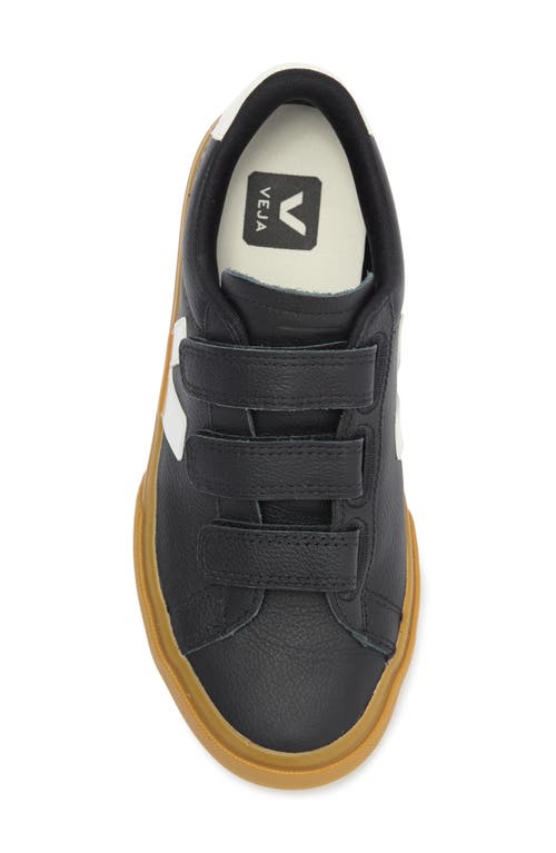 Veja Recife Logo Leather Sneaker In Black White