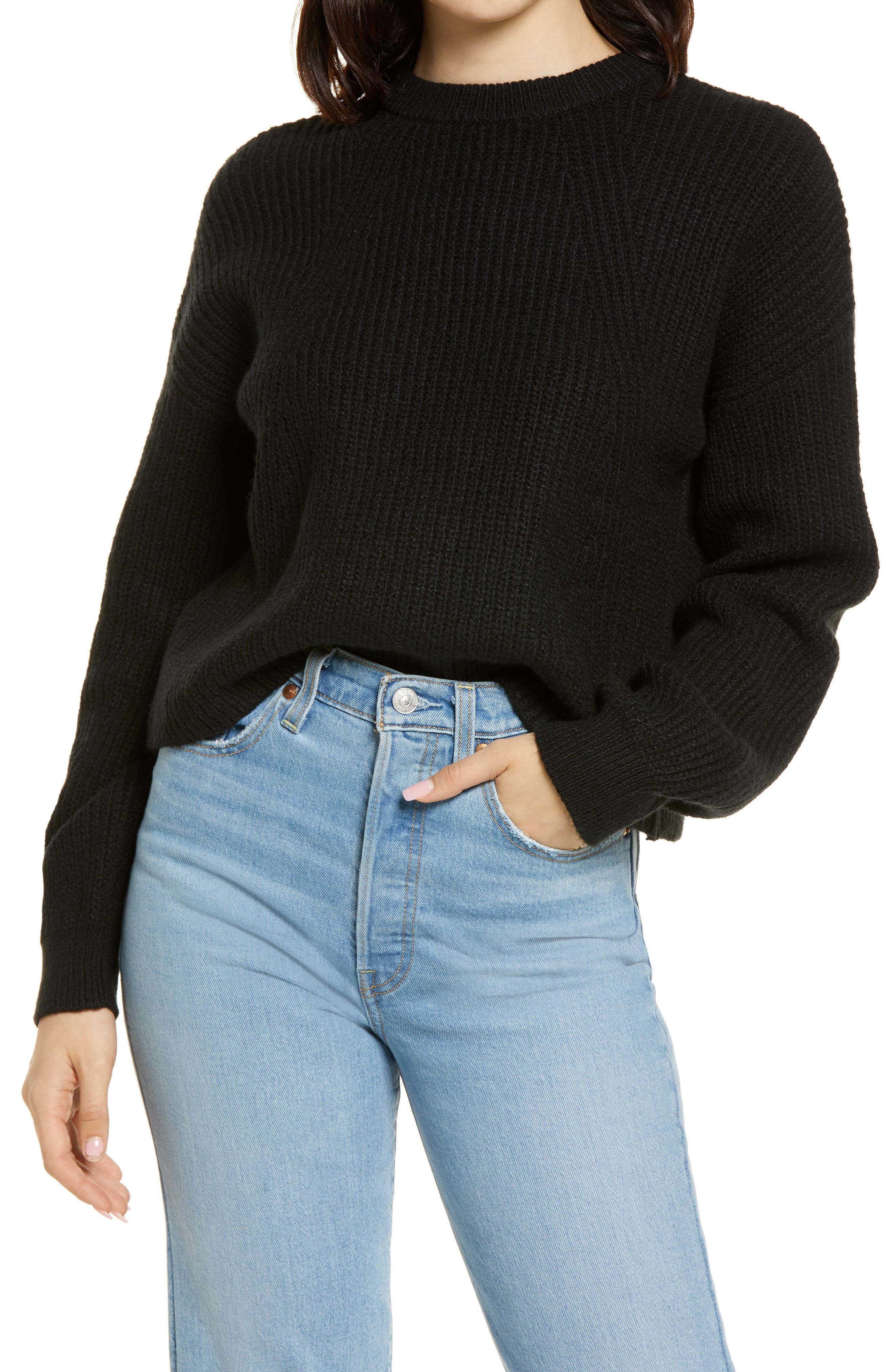 crop top crew neck sweater