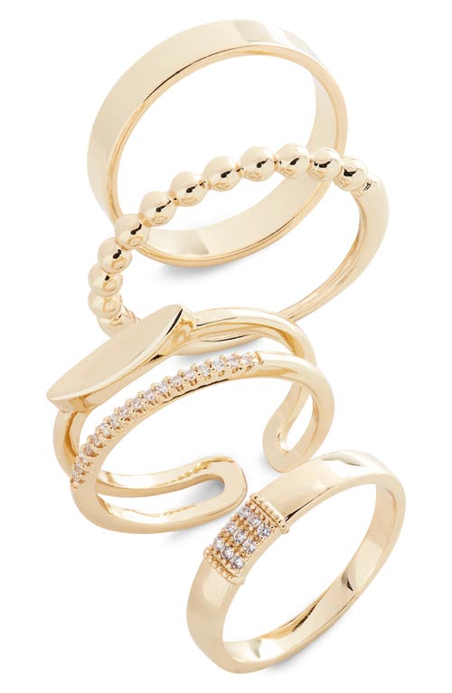 Nordstrom Set of 4 Stacking Rings Clear- Gold at Nordstrom,