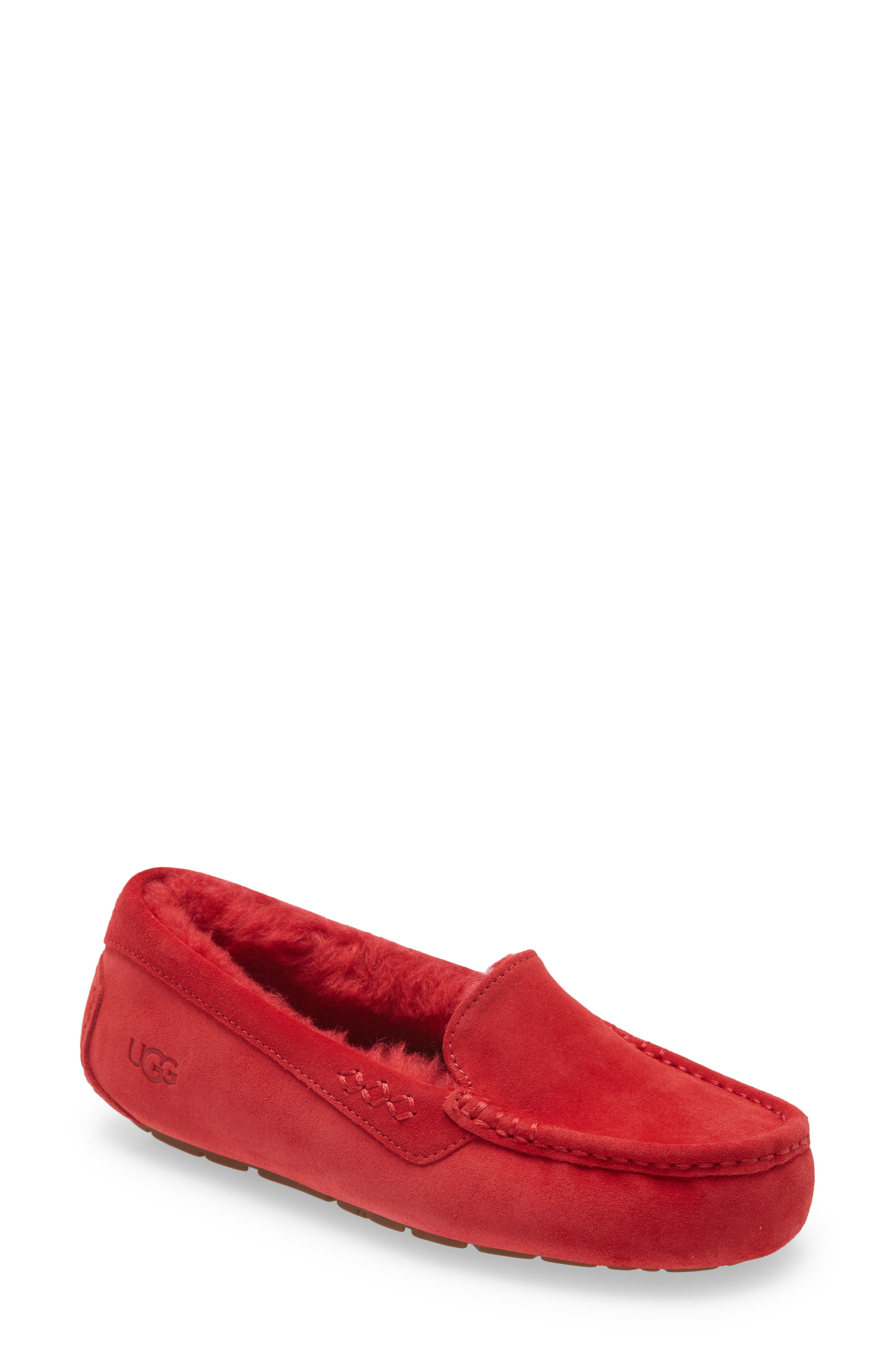 Ugg Ansley Sheepskin Suede Samba Red Slipper NWOT – Women’s Size authentic 10