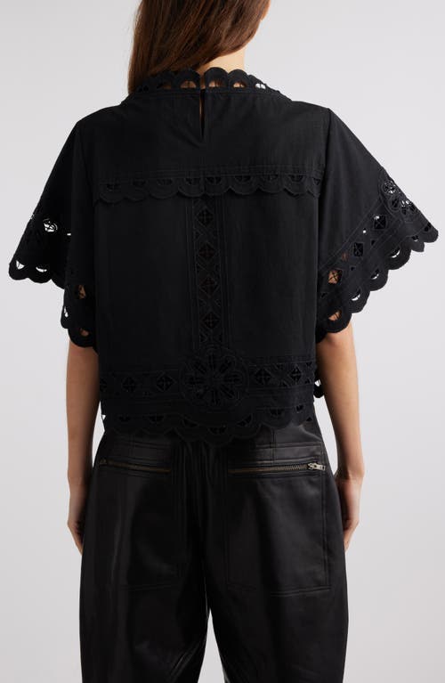 Shop Isabel Marant Parissa Embroidered Cutwork Top In Black