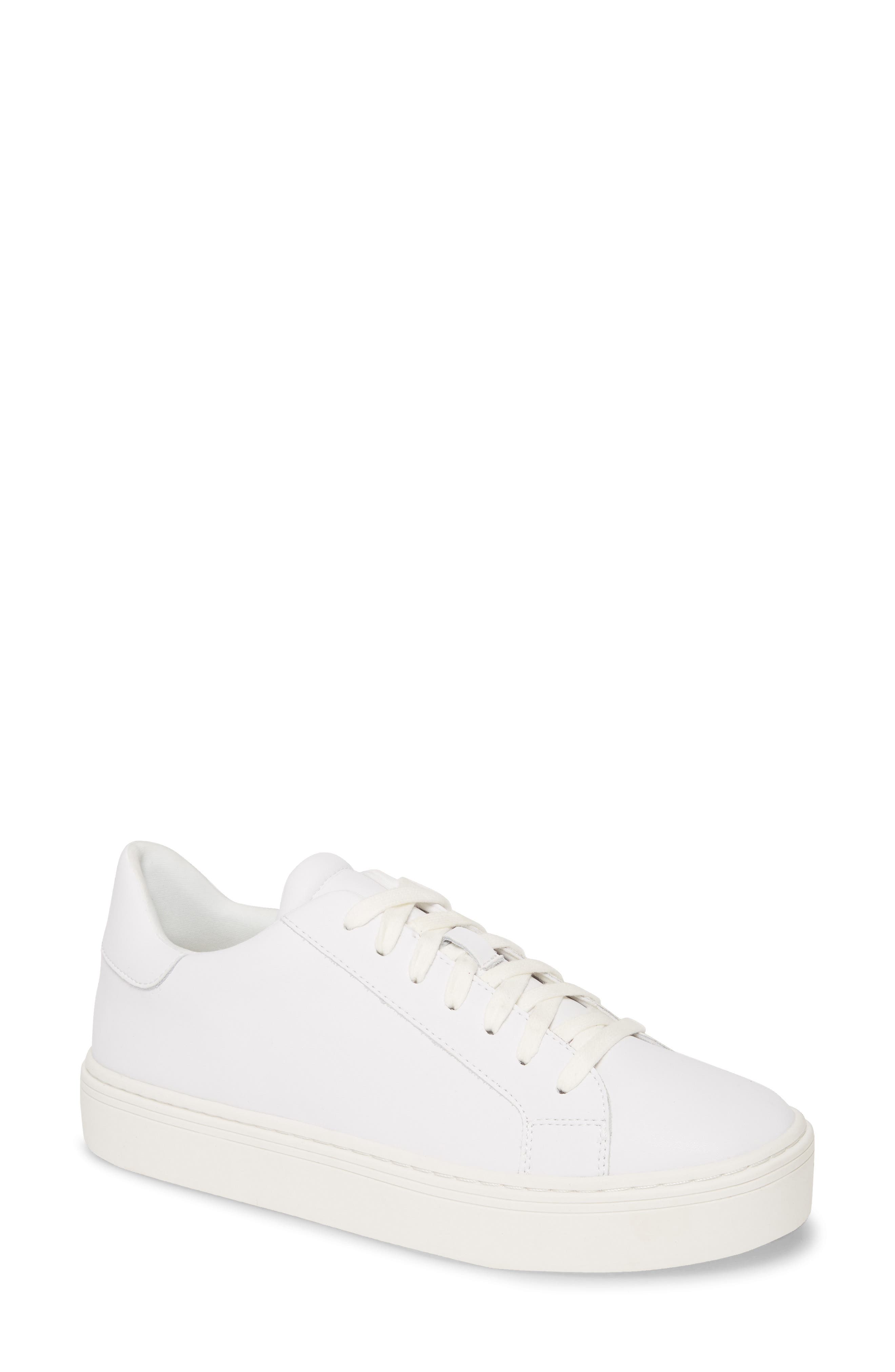 white platform sneakers leather