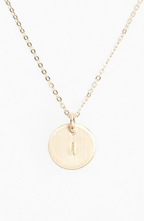 14k-Gold Fill Initial Mini Circle Necklace in 14K Gold Fill I