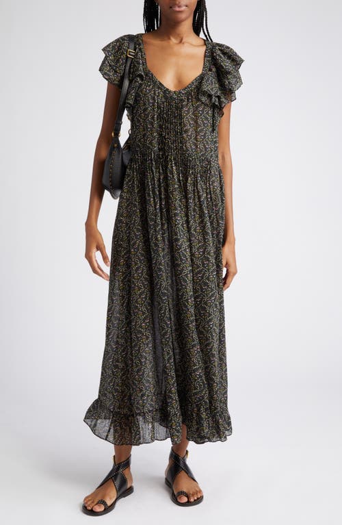 Isabel Marant Étoile Godralia Floral Cotton Maxi Dress Faded Black at Nordstrom, Us