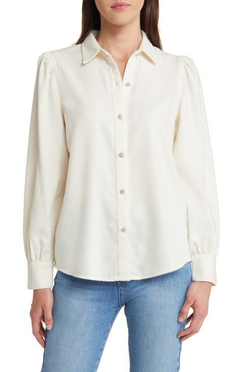Lucky Brand Womens Velvet Contrast Embellished T-Shirt, White, Medium
