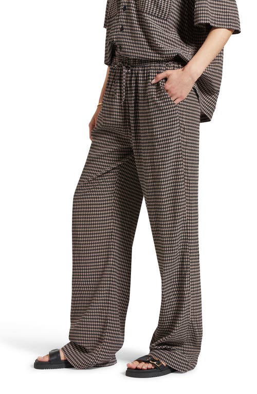 Brixton Hudson Lounge Pants In Washed Black/cinder Diamond
