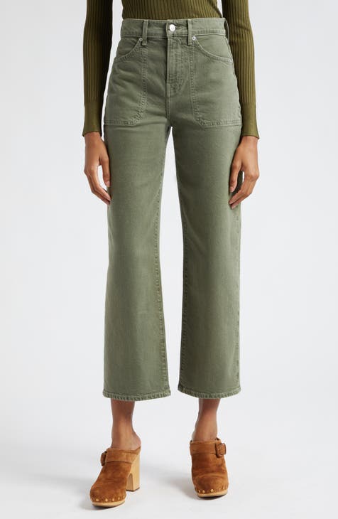 NWoT VERONICA BEARD (Made USA) Olive Green Wanderlust Wide Leg Pants Size 0