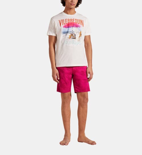 Shop Vilebrequin Wave On Vbq Beach Cotton T-shirt In Off White