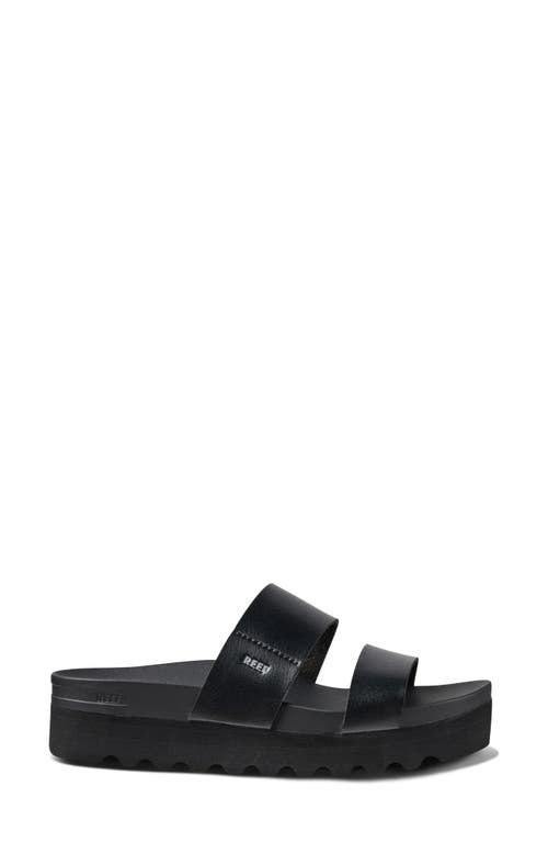Reef Women's Cushion Vista Hi Slip-on Platform Slide Sandals In Black/black
