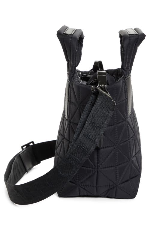 Shop Veecollective Mini Vee Water Repellent Quilted Nylon Tote In Black