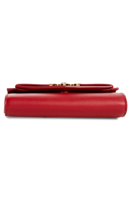 Shop Versace Medusa '95 Leather Crossbody Bag In Lipstick Red- Gold