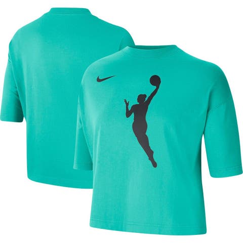 Women's Nike Mint WNBA Logowoman Team 13 Cropped Boxy T-Shirt