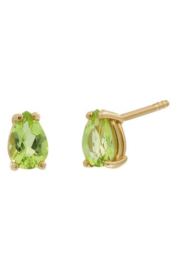 Bony Levy Color 14k Gold Pear Cut Stud Earrings In 14k Yellow Gold - Peridot