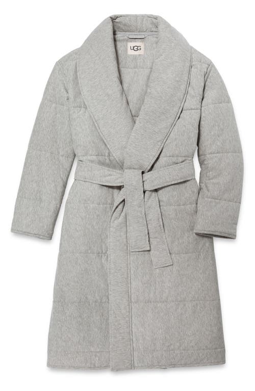 UGG(r) Quade Quilted Cotton Robe in Grey Heather at Nordstrom, Size X-Small