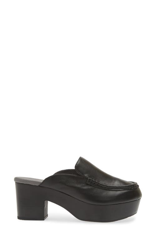 Chocolat Blu Gemm Platform Loafer Mule In Black Leather