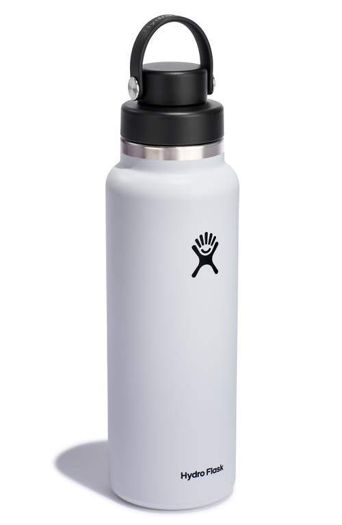 Hydro Flask 40-ounce Wide Mouth Cap Water Bottle In White