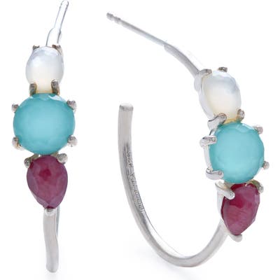 Ippolita Rock Candy Prong Set 3-Stone Hoop Earrings