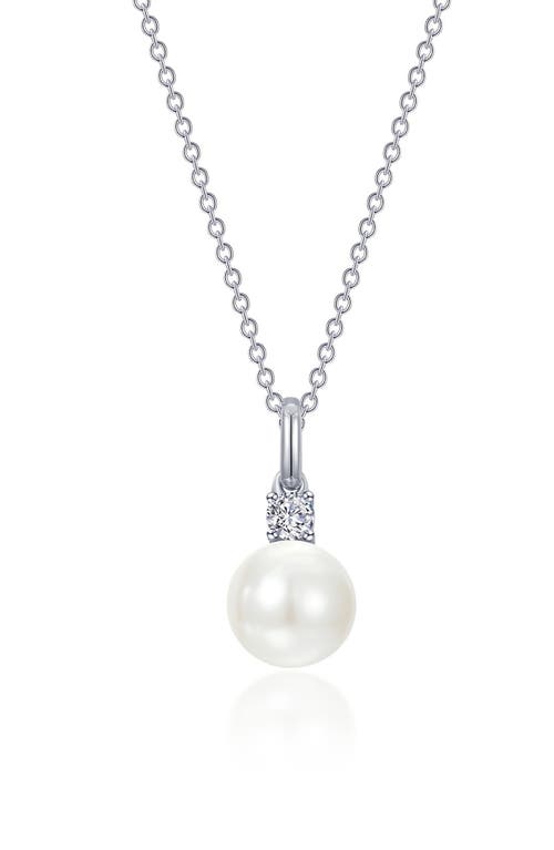 Shop Lafonn Freshwater Pearl & Simulated Diamond Necklace In White