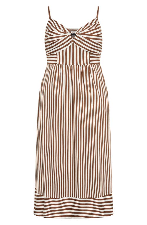 Shop City Chic Zaya Stripe Sleeveless Midi Dress In Tabacco Stripe