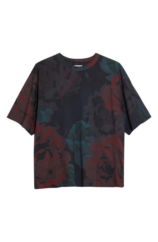 Dries Van Noten Hegels Floral Print T-shirt In Burgundy