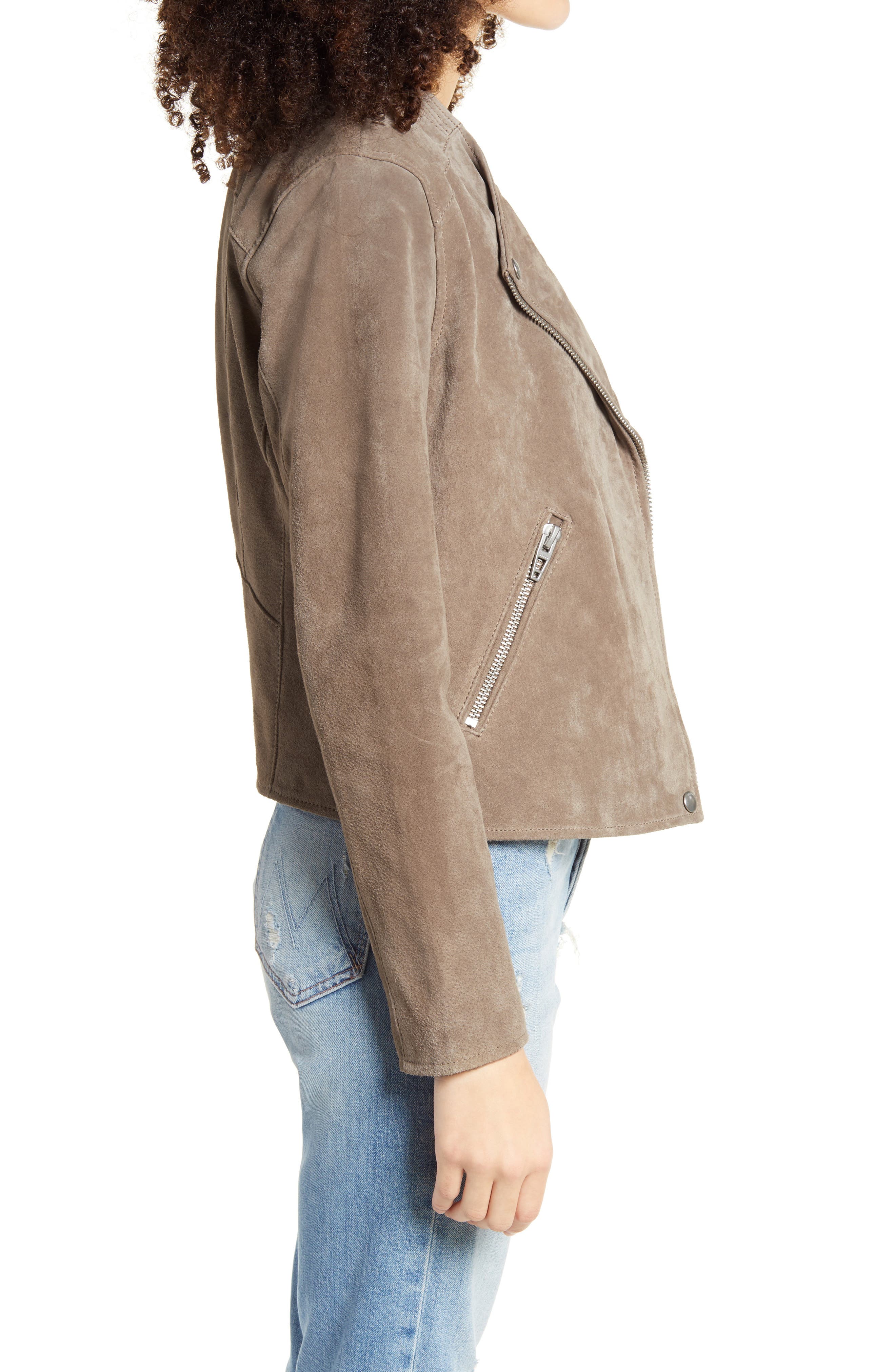 blanknyc denim no limit suede moto jacket