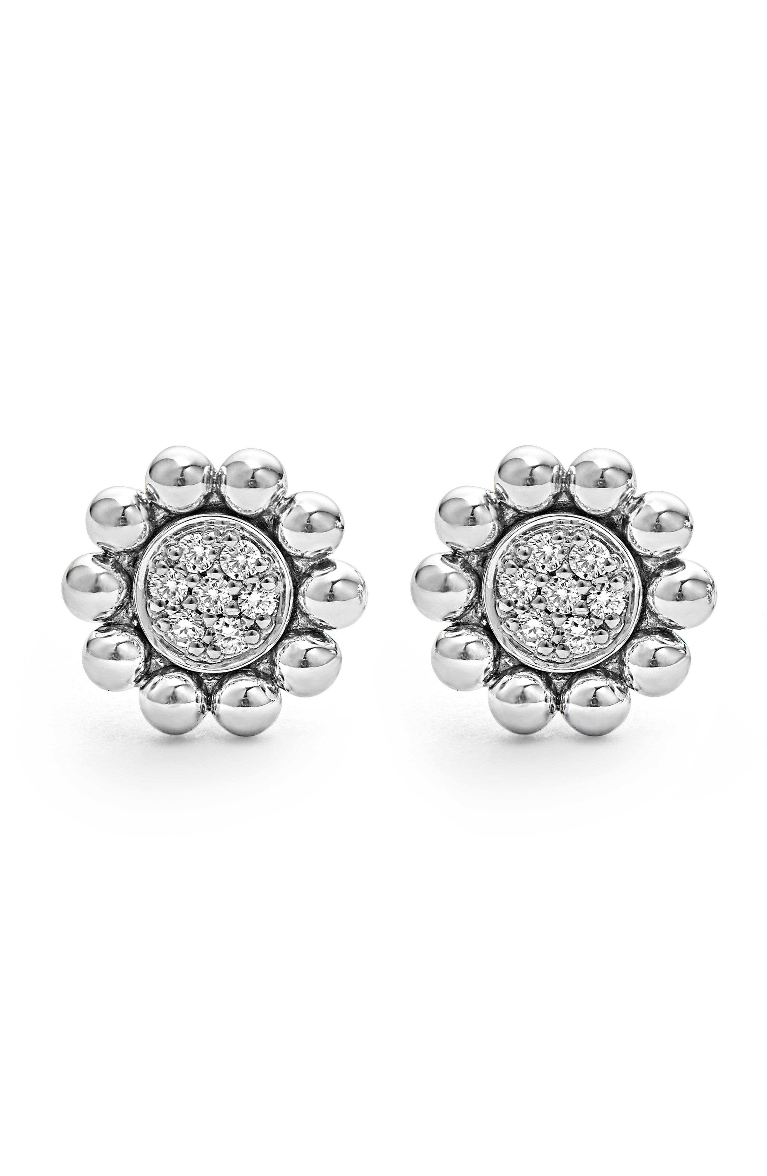 LAGOS Caviar Spark Diamond Stud Earrings in Sterling Silver Cover