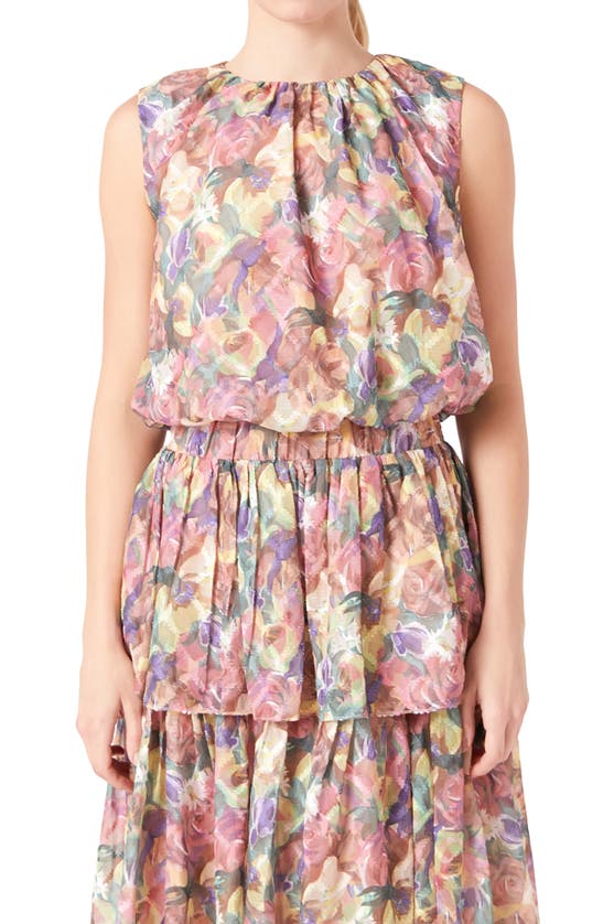 Shop Endless Rose Floral Sleeveless Top In Yellow Multi