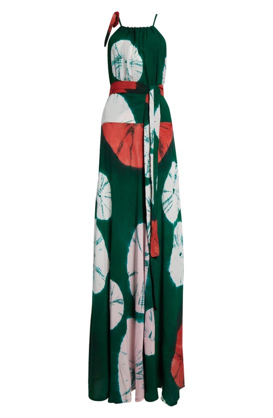 Shop Busayo Aduke Abstract Print Maxi Dress In Green