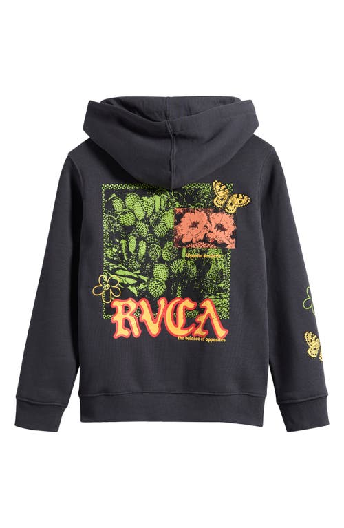 Shop Rvca Kids' Optunia Graphic Hoodie In Garage Blue