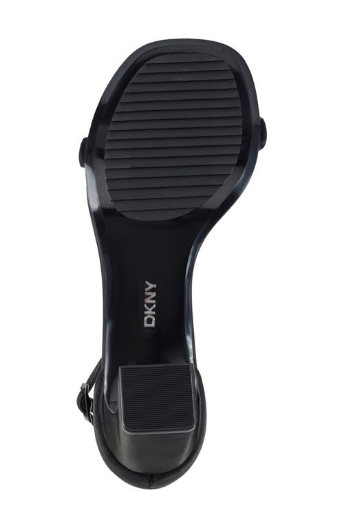 Dkny Waylin Ankle Strap Womens Adjustable Faux Leather Slingback Heels In Black
