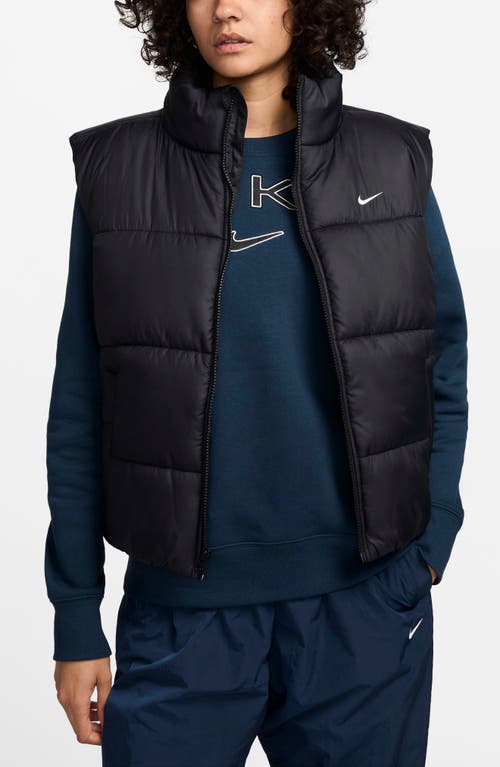 Nike Women's Sportswear Classic Puffer Therma-fit Loose Vest In Black/white