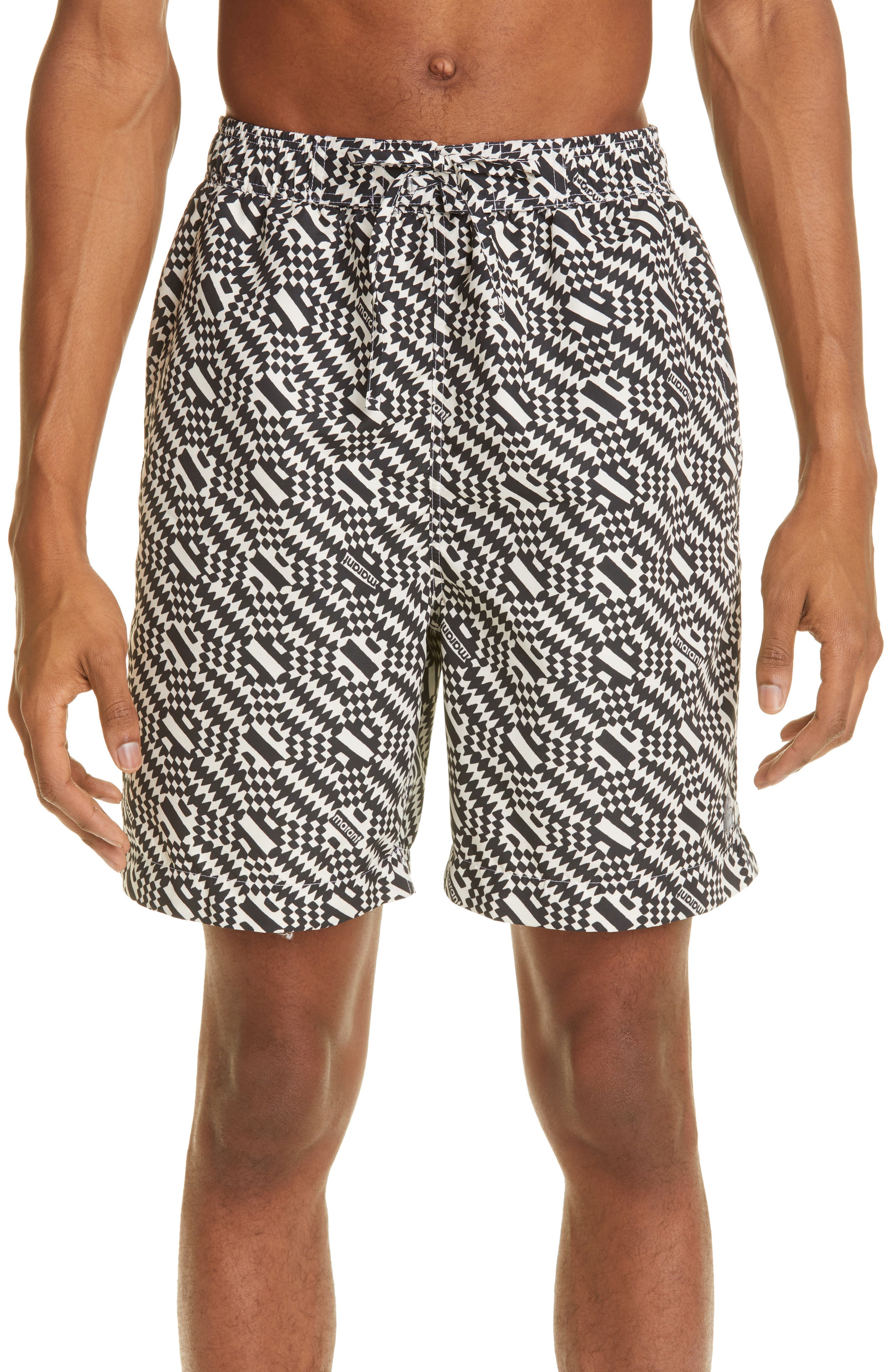 white designer swim trunks