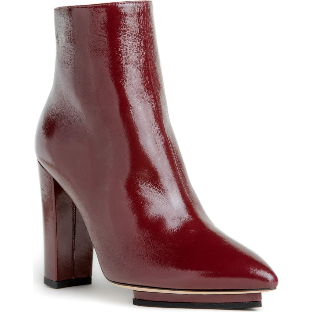 Beautiisoles Tessa Pointed Toe Platform Bootie In Burgundy