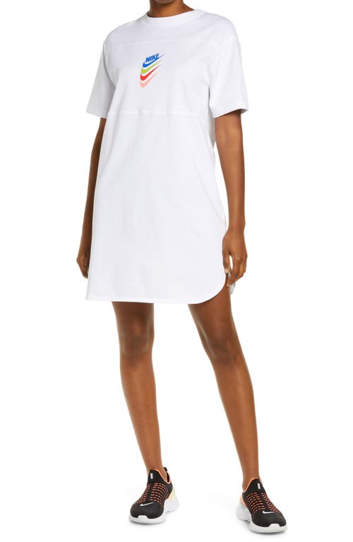 Nike Sportswear DNA Short Sleeve Dress in White/White