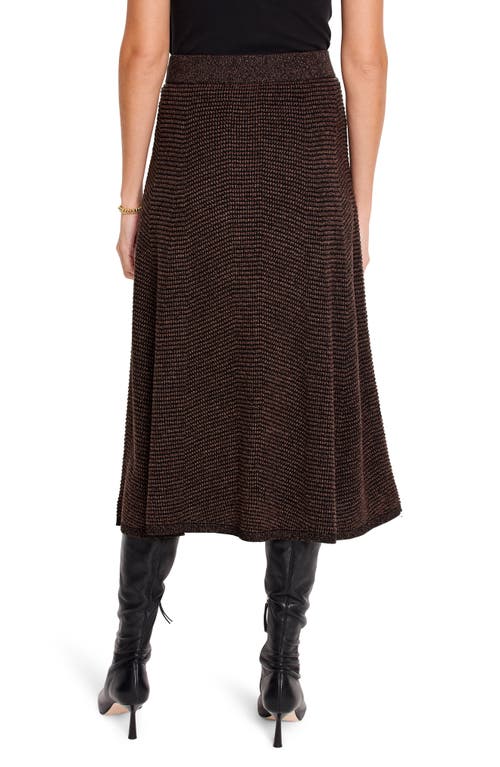 Shop Nic + Zoe Nic+zoe Pixel Knit Midi Skirt In Brown Multi