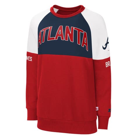 Men's Starter Red/Navy Washington Capitals Game Time Raglan Pullover  Sweatshirt