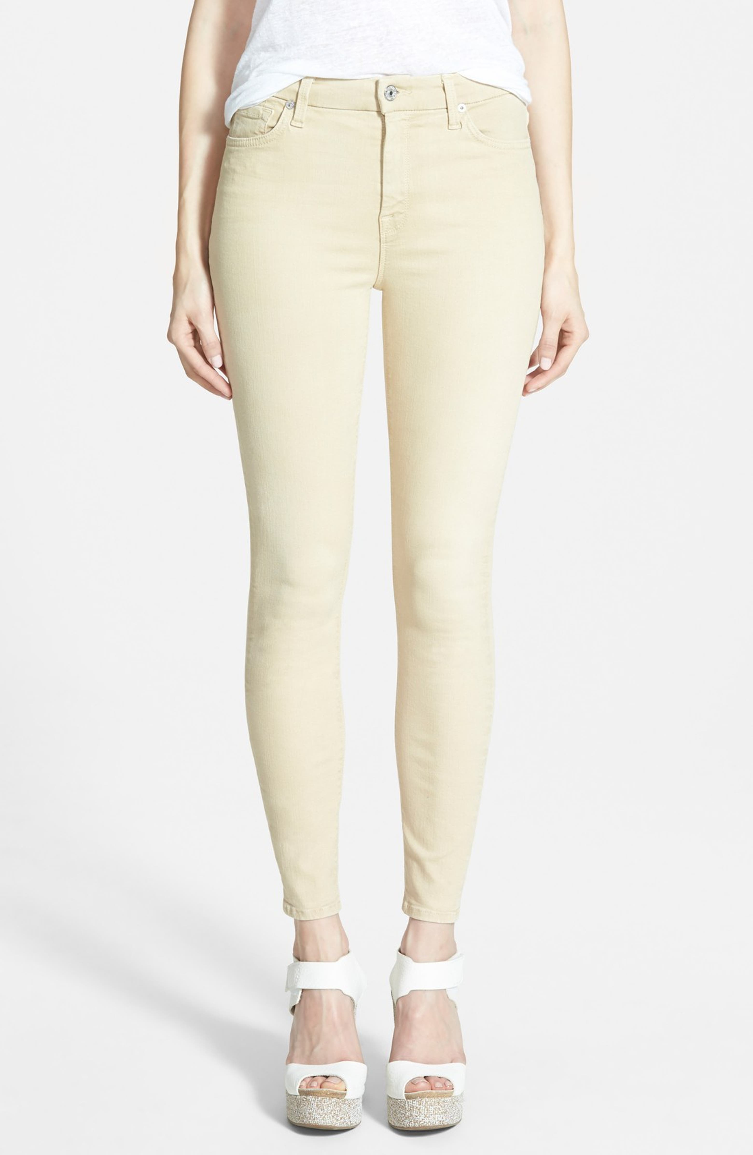 7 For All Mankind® High Rise Ankle Skinny Jeans (Teal Green) | Nordstrom