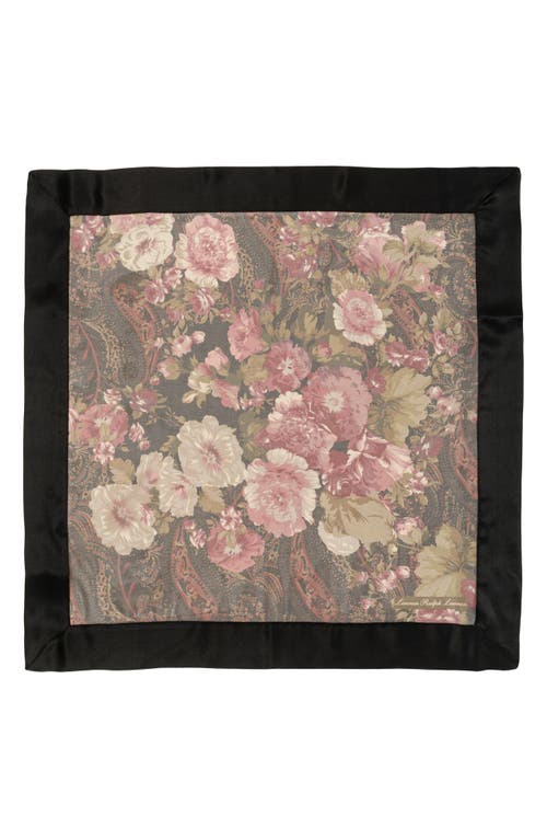 Shop Lauren Ralph Lauren Floral Paisley Silk Square Scarf In Black