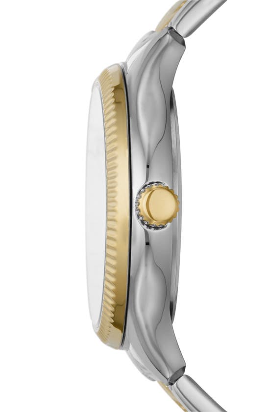 Shop Fossil Rye Multifunction Three-hand Quartz Bracelet Watch, 36mm In Silver