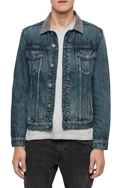 Click to view more detailed imagery on our partner's website Allsaints Indeep Denim Trucker Jacket In Washed Indigo