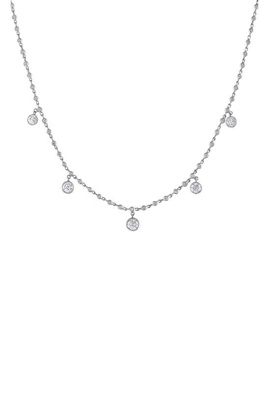Shop Mindi Mond Bezel Diamond Charm Necklace In 18k White Gold