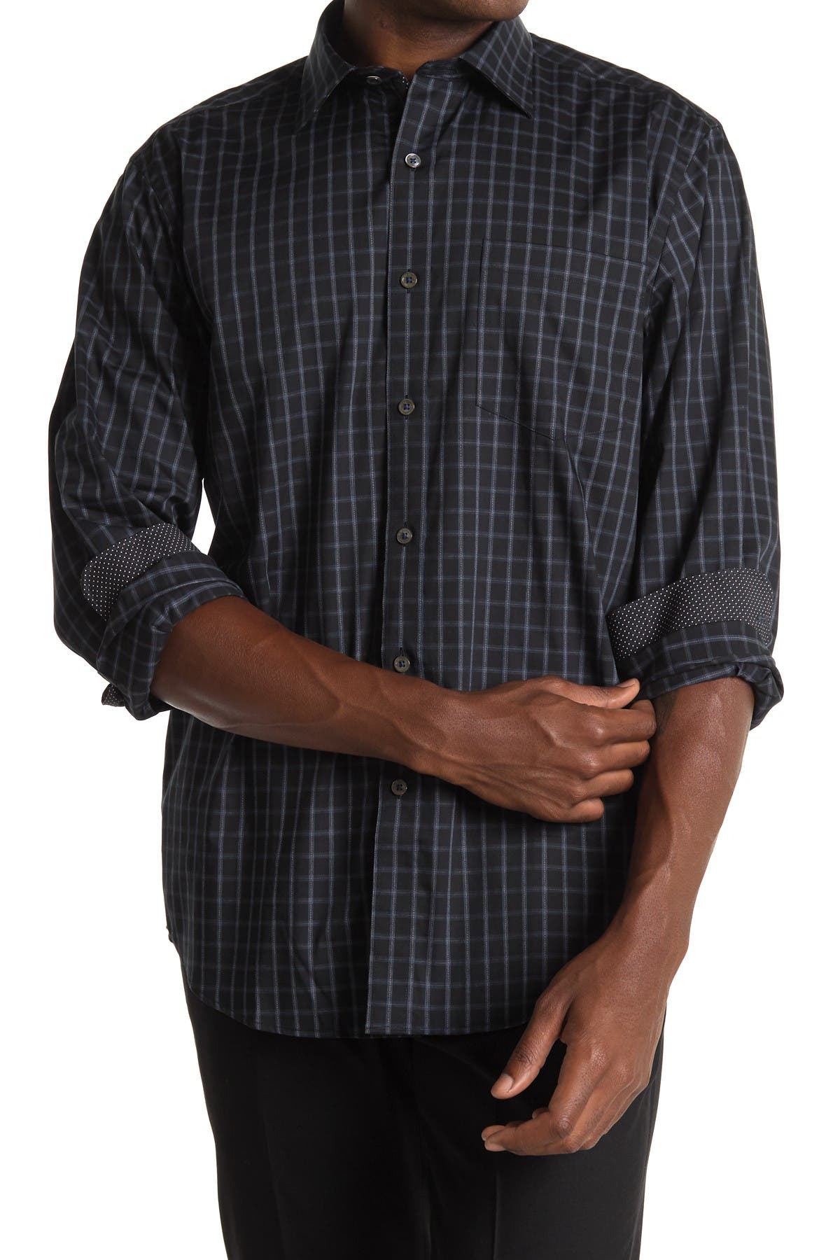 Bugatchi Check Print Classic Fit Shirt 