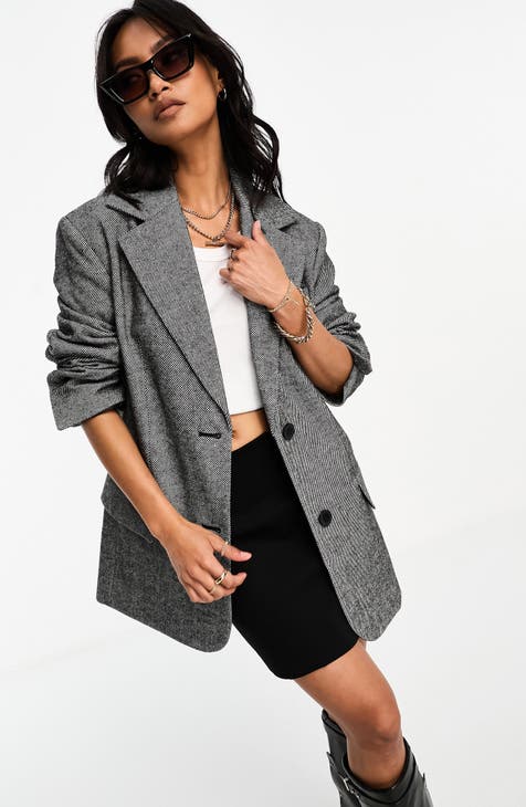 ASOS EDITION oversized blazer and wide leg pants set in stone