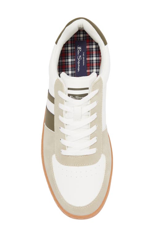 Ben Sherman Hyde Sneaker In White/gum/olive