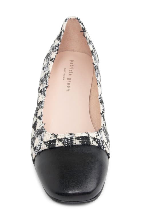 Patricia Green Preston Tweed Cap Toe Pump In Black/cream Tweed