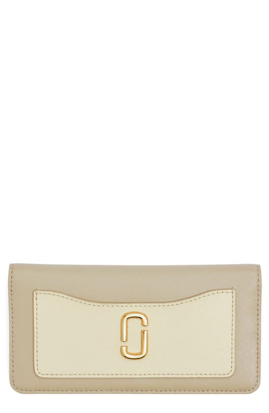 Shop Marc Jacobs The Utility Snapshot Dtm Saffiano Leather Wallet In Khaki Multi