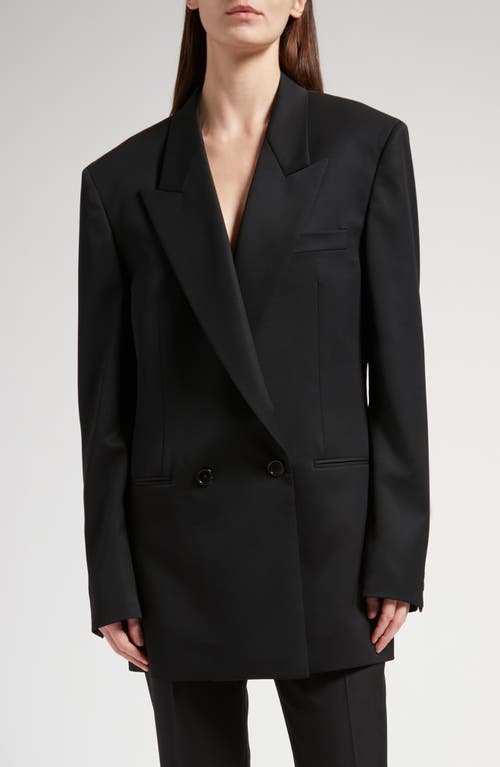 The Row Lumis Double Breasted Wool Blazer Black at Nordstrom,