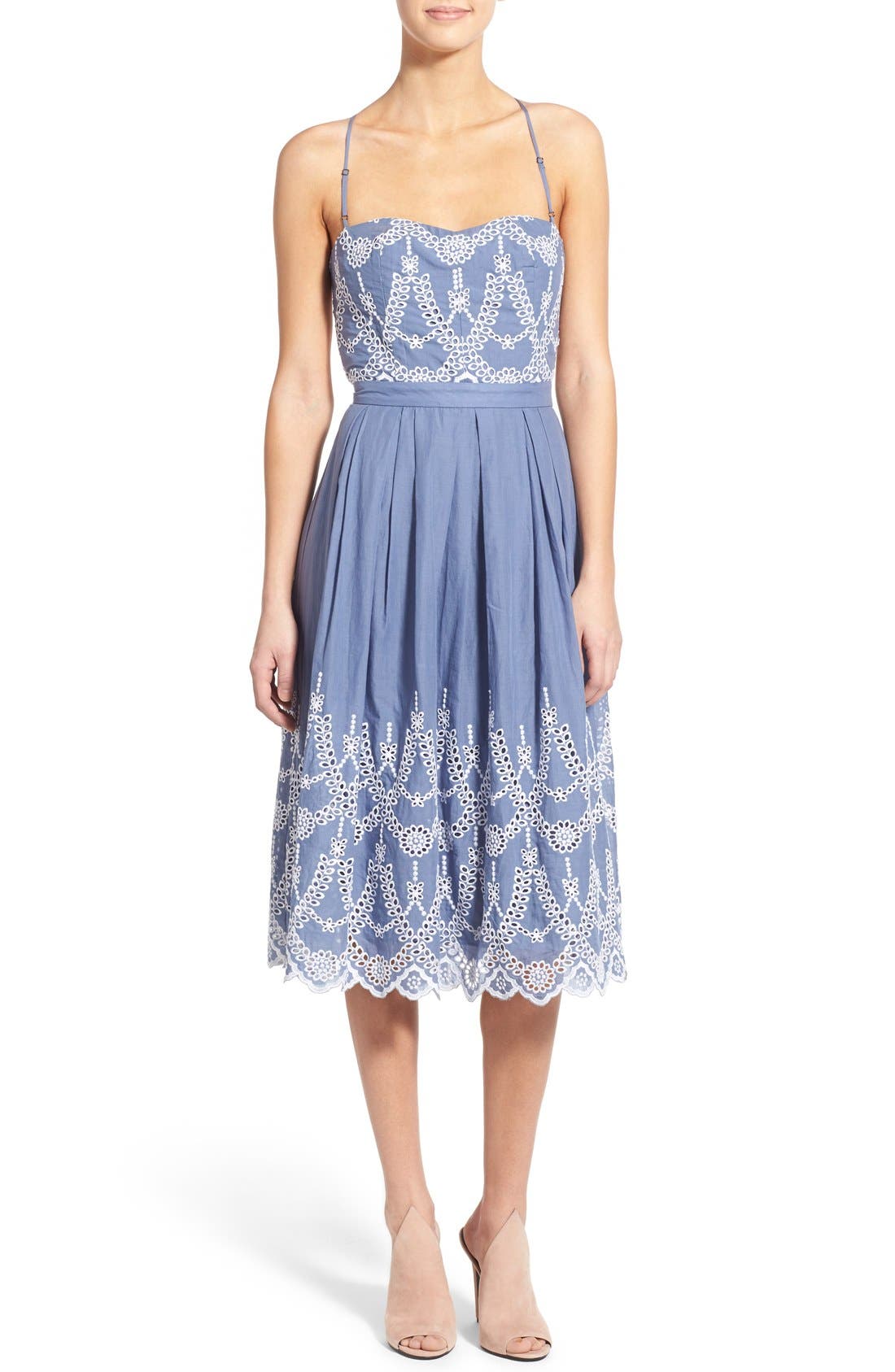 KENDALL + KYLIE Cotton Eyelet Halter Dress Nordstrom