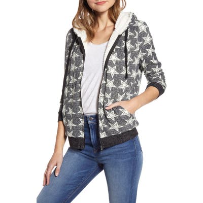 Bobeau Fleece Lined Hooded Jacket, Ivory